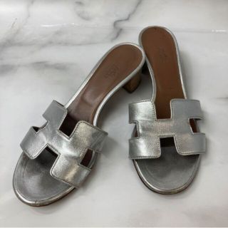 Hermes - 値下 HERMES エルメス オアジス シルバー サンダルの通販 by