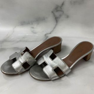 Hermes - 値下 HERMES エルメス オアジス シルバー サンダルの通販 by