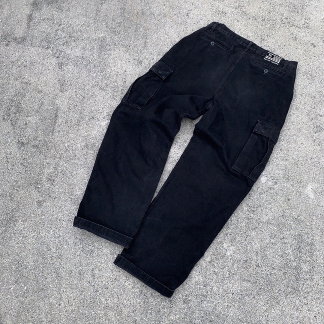 POLO RALPH LAUREN(ポロラルフローレン)のPOLO JEANS  BLACK DOUBLEKNEE CARGO PANTS メンズのパンツ(ワークパンツ/カーゴパンツ)の商品写真