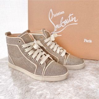 クリスチャンルブタン(Christian Louboutin)のクリスチャンルブタン　ラメ　ハイカット　スニーカー　スリッポン　靴　美品(スニーカー)