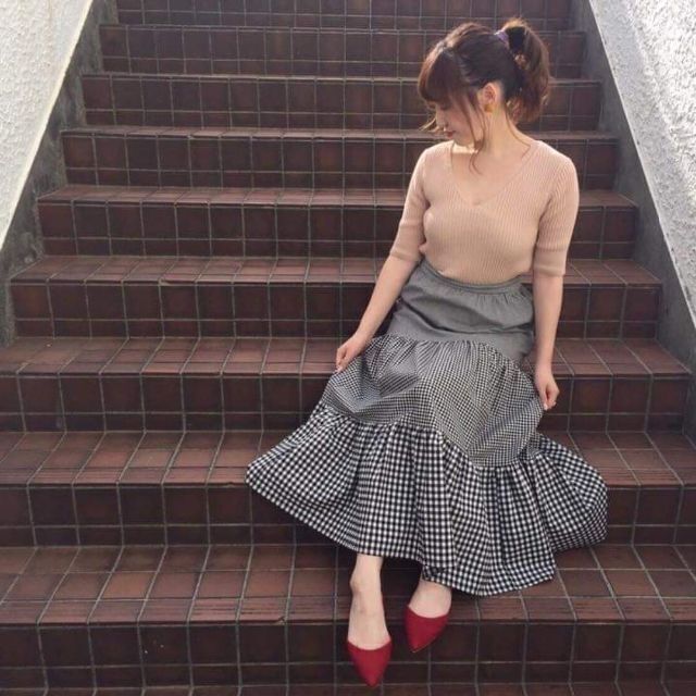 Cherie Mona(シェリーモナ)のレディース リブニット トップス 女性 春服 夏服 秋服 おしゃれ かわいい レディースのトップス(ニット/セーター)の商品写真