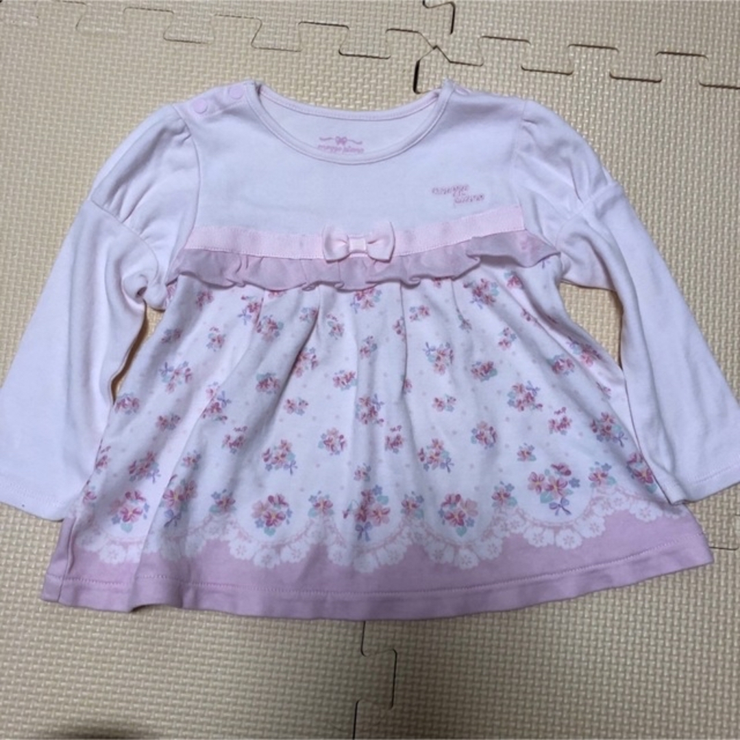 mezzo piano(メゾピアノ)のメゾピアノ 花柄ロンT キッズ/ベビー/マタニティのキッズ服女の子用(90cm~)(Tシャツ/カットソー)の商品写真