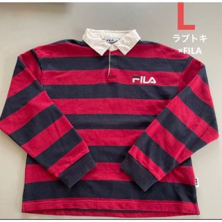 ラブトキシック(lovetoxic)の&& ラブトキ×FILA バックプリント ラガーシャツ L(Tシャツ/カットソー)