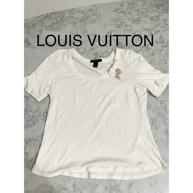 美品　LOUIS VUITTON ルイヴィトン　Tシャツ　白　チャーム　リボン