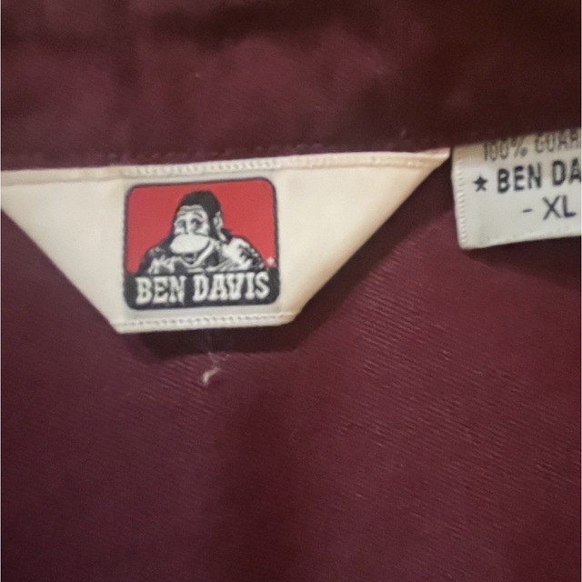 BEN DAVIS(ベンデイビス)のベンデイビス BEN DAVIS 半袖シャツ 刺繍ロゴ エンジ XL メンズのトップス(Tシャツ/カットソー(半袖/袖なし))の商品写真