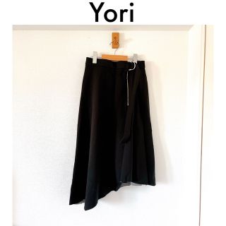 最終値下げ！美品【Yori】アシンメトリーフレアスカート ブラック FREE(ロングスカート)