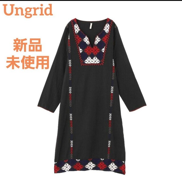 Ungrid(アングリッド)の新品未使用 ungrid カフタンエンブロイダリーワンピース 刺繍 エスニック レディースのワンピース(ロングワンピース/マキシワンピース)の商品写真