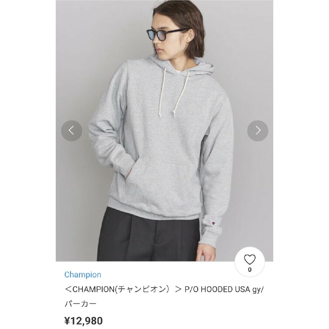 ＜CHAMPION(チャンピオン）＞ P/O HOODED USA gy/パーカ