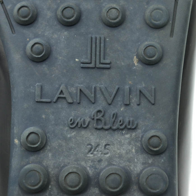 LANVIN en Bleu(ランバンオンブルー)のランバンオンブルー デッキシューズ ドライビングシューズ メッシュ ブランド 靴 メンズ 24.5cmサイズ ブラック LANVIN en Bleu メンズの靴/シューズ(デッキシューズ)の商品写真