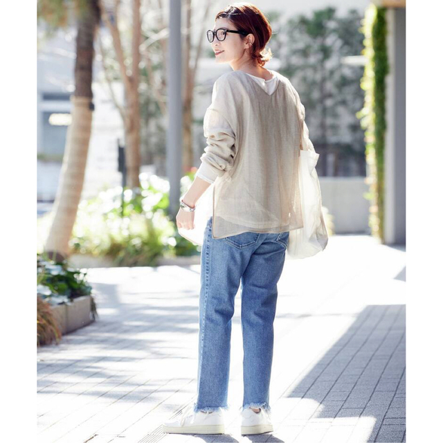 Spick and Span メッシュリネンルーズプルオーバー