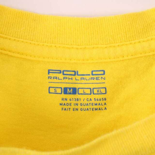 POLO RALPH LAUREN(ポロラルフローレン)のポロ・ラルフローレン 半袖Tシャツ プリントT クルーネック 丸首 トップス コットン100% レディース Mサイズ イエロー POLO RALPH LAUREN レディースのトップス(Tシャツ(半袖/袖なし))の商品写真