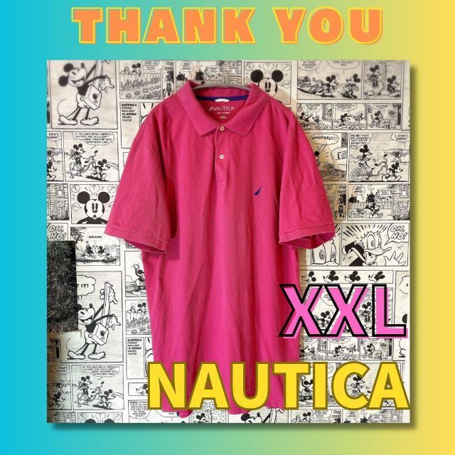 NAUTICA(ノーティカ)のNAUTICA A BIT TRIMMER 刺繍ロゴ ポロ XXL メンズのトップス(ポロシャツ)の商品写真