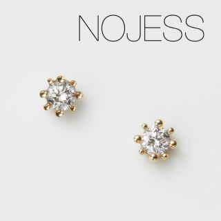 アガット(agete)の■現行品■【NOJESS】K10一粒ダイヤモンドピアス/王冠(ピアス)