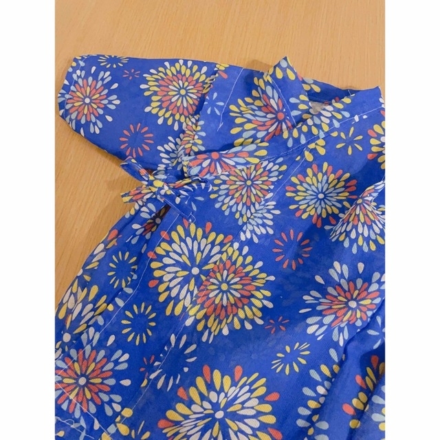 ハンドメイド手ぬぐい甚平 花火柄80～90size キッズ/ベビー/マタニティのベビー服(~85cm)(甚平/浴衣)の商品写真