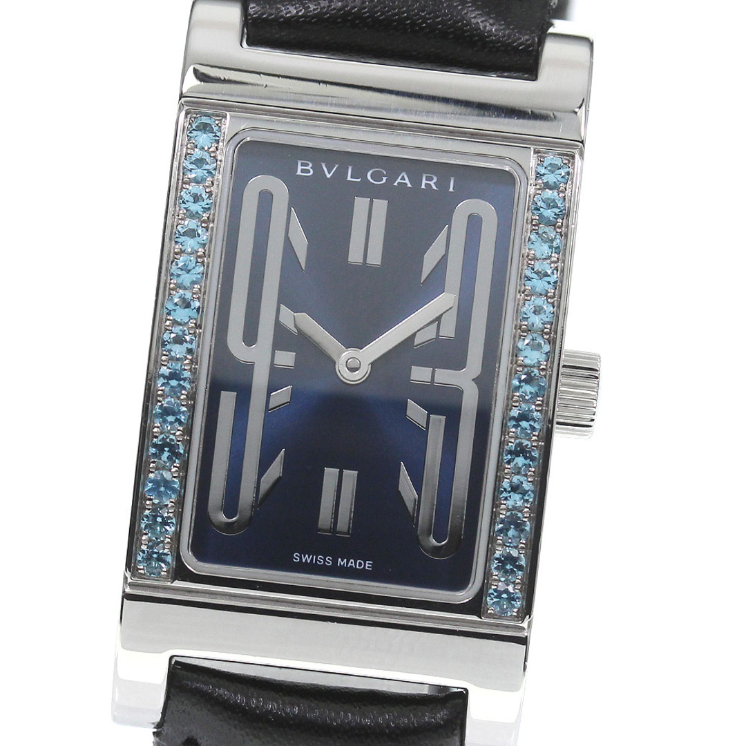 ブルガリ BVLGARI RT39S レッタンゴロ ブルートパーズベゼル クォーツ レディース 良品 _751075L26付属品