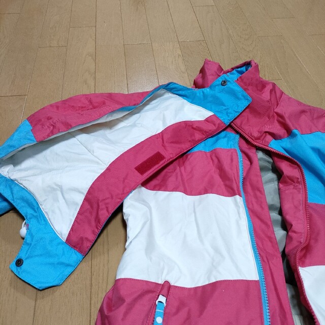 スキー　ボード　ウェア　上下セット　ピンク　ホワイト　カラフル　手袋　S スポーツ/アウトドアのスノーボード(ウエア/装備)の商品写真