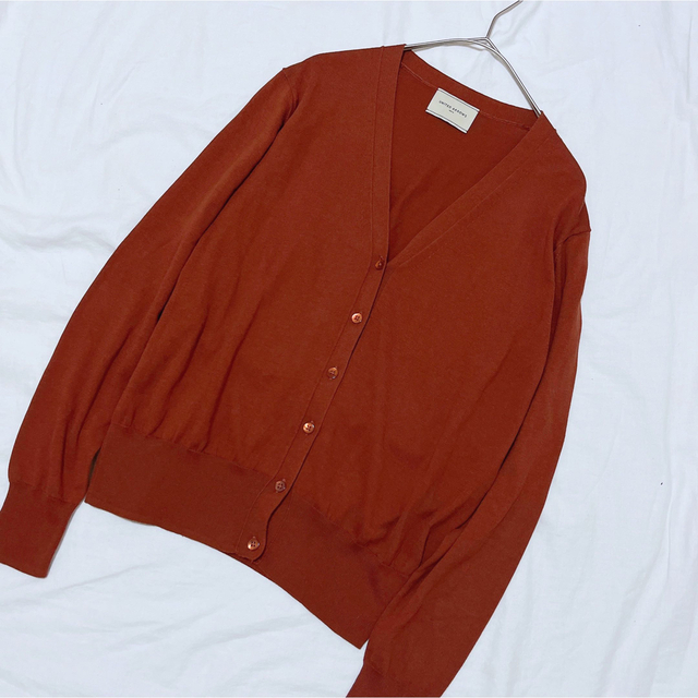 UNITED ARROWS コットンシルクカシミヤVネックカーディガン ブラウン