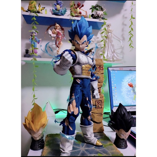 PVC ドラゴンボールDRAGON BALLフィギュアベジータ3種類頭パーツ付