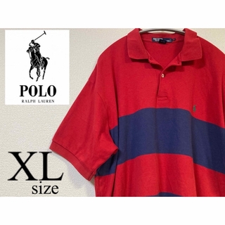 ポロラルフローレン(POLO RALPH LAUREN)の激レア90s ラルフローレン  半袖  ラガーポロシャツ  刺繍  XL(ポロシャツ)