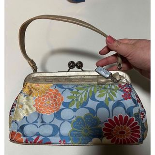 コーチ(COACH)のビンテージ美品　正規激レア美品　正絹　コーチ　数量限定品バック(ハンドバッグ)