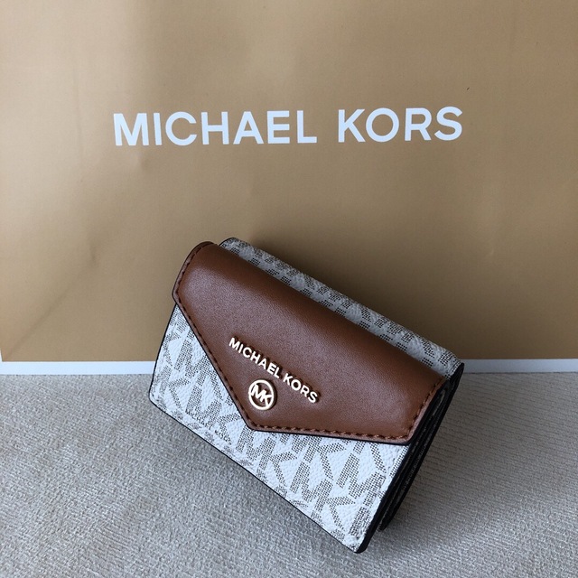 新品 マイケルコース MICHEAL KORS 三つ折り財布 シグネチャーグレー