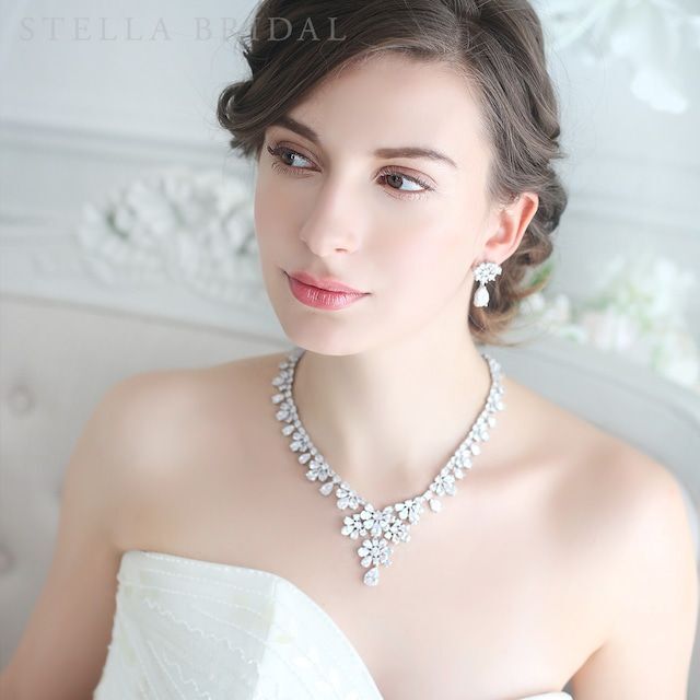 STELLA BRIDAL キュービックジルコニア ネックレス ハンドメイドのアクセサリー(ネックレス)の商品写真