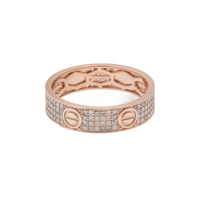 14k rose gold diamond screw ring レディースのアクセサリー(リング(指輪))の商品写真
