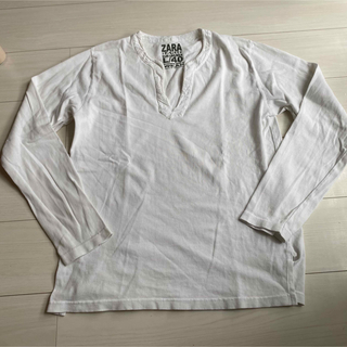 ザラ(ZARA)のZARA ザラ 長袖 Tシャツ ホワイト(Tシャツ/カットソー(七分/長袖))