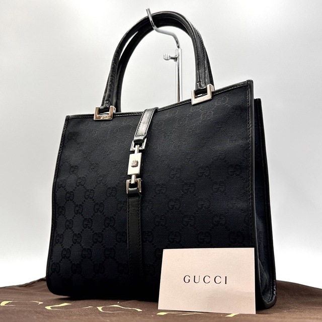 極美品✨グッチ ジャッキー トートバッグ ハンド gg レザー キャンバス