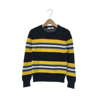 MSGM KIDS ニット 8 紺x黄x白等(ボーダー) 【古着】【中古】(ニット)