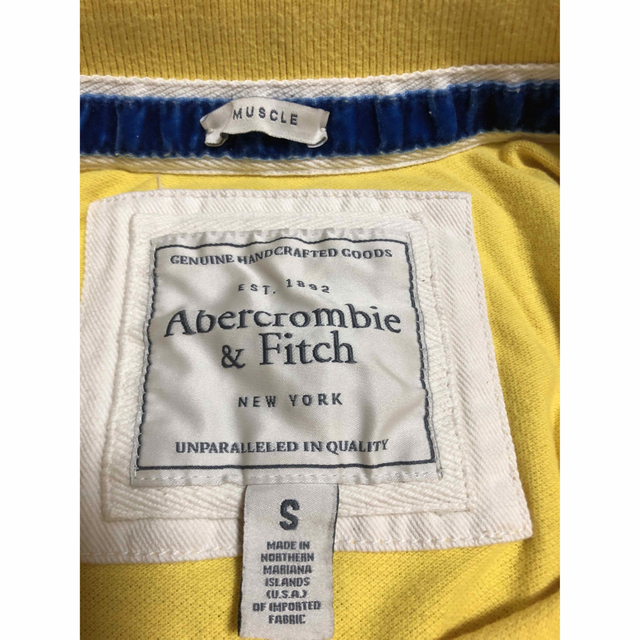 Abercrombie&Fitch(アバクロンビーアンドフィッチ)のAbercrombie&Fitch ポロシャツ　イエロー　Sサイズ メンズのトップス(ポロシャツ)の商品写真