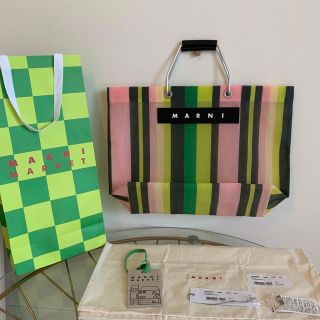 マルニ(Marni)のマルニ　マルニフラワーマーケット新品ストライプバッグ(トートバッグ)