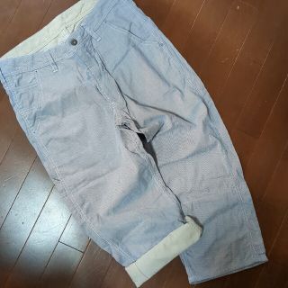 ビームス(BEAMS)のBEAMS　ストライプ　クロップド７分丈パンツ　M(クロップドパンツ)