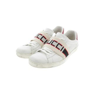 グッチ(Gucci)のGUCCI グッチ スニーカー 8 1/2(27.5cm位) 白x黒x赤等 【古着】【中古】(スニーカー)