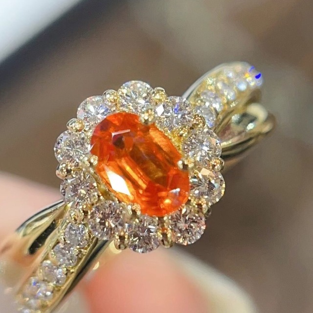 天然スべサルティン ダイヤ リング0.54ct k18 ¥ レディース