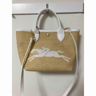 ロンシャン(LONGCHAMP)のLongchamp パニエ　ホワイト(トートバッグ)