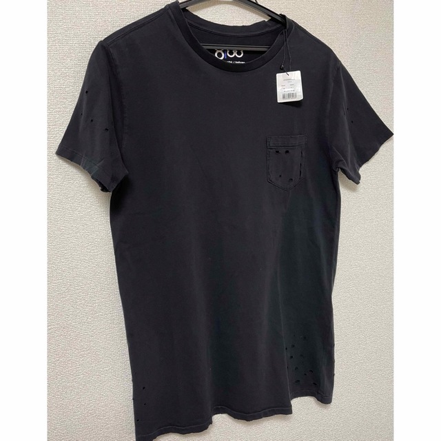 Ron Herman(ロンハーマン)の新品　ロンハーマン 8100  ブラック　黒　ダメージ加工　Tシャツ　Sサイズ メンズのトップス(Tシャツ/カットソー(半袖/袖なし))の商品写真