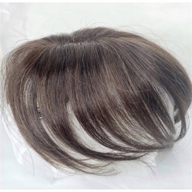 人毛100%✨前髪付き部分ウィッグ地肌付きヘアピースオシャレなブラウンカラー レディースのウィッグ/エクステ(ショートストレート)の商品写真