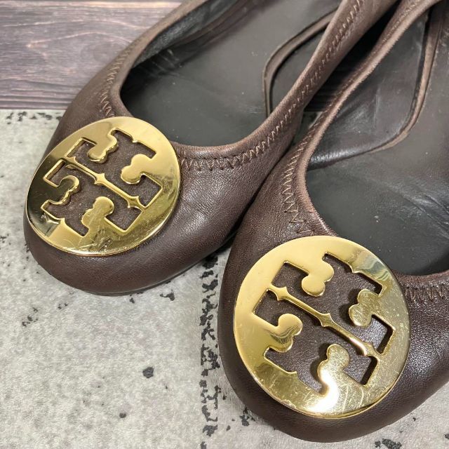 Tory Burch フラットシューズ バレエシューズ US7.5 ブラウン