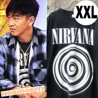 ハイドアンドシーク(HIDE AND SEEK)の黒XXL半袖T/ nirvana nevermind ×サークル Tシャツ(Tシャツ/カットソー(半袖/袖なし))