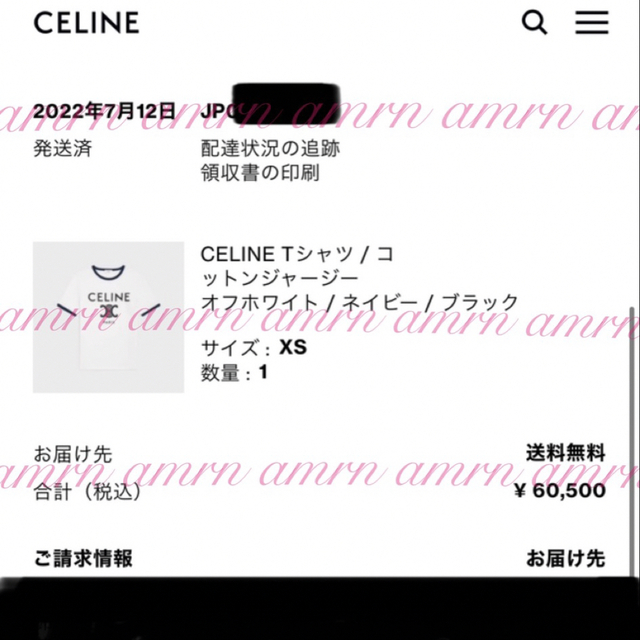 celine(セリーヌ)の【正規品】CELINE セリーヌ トリオンフTシャツ オフホワイト ブラックXS レディースのトップス(Tシャツ(半袖/袖なし))の商品写真