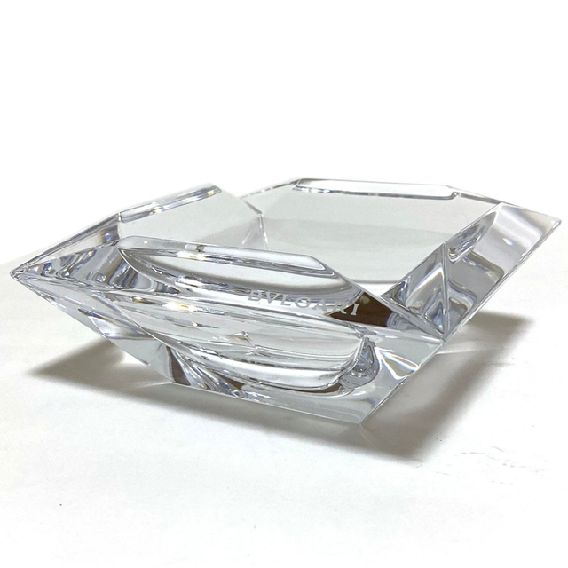 BVLGARI(ブルガリ)のブルガリ 灰皿 エキセントリカ 47518 ガラス クリア 中古　BVLGARI インテリア/住まい/日用品のインテリア小物(灰皿)の商品写真