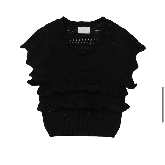 CLANE(クラネ)の新品タグ付きCLANE CROCHET FRILL KNIT TOPS レディースのトップス(ニット/セーター)の商品写真