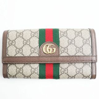 グッチ(Gucci)の極美品●定価99000円 グッチ 523153 オフィディア GGスプリーム ダブルG 二つ折り コンチネンタルウォレット/長財布 マルチカラー 伊製(長財布)