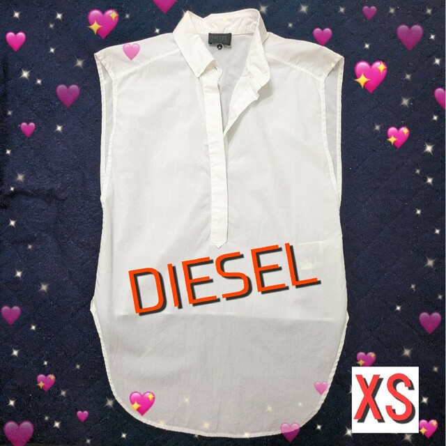 DIESEL(ディーゼル)の【割引中】ディーゼル ブラウス ボタンダウン 袖なし ホワイト レディースのトップス(シャツ/ブラウス(半袖/袖なし))の商品写真