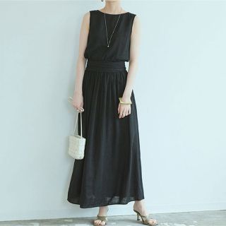 ティティベイト(titivate)の【美品】ウエストリボン前後2wayカシュクールワンピース(ロングワンピース/マキシワンピース)