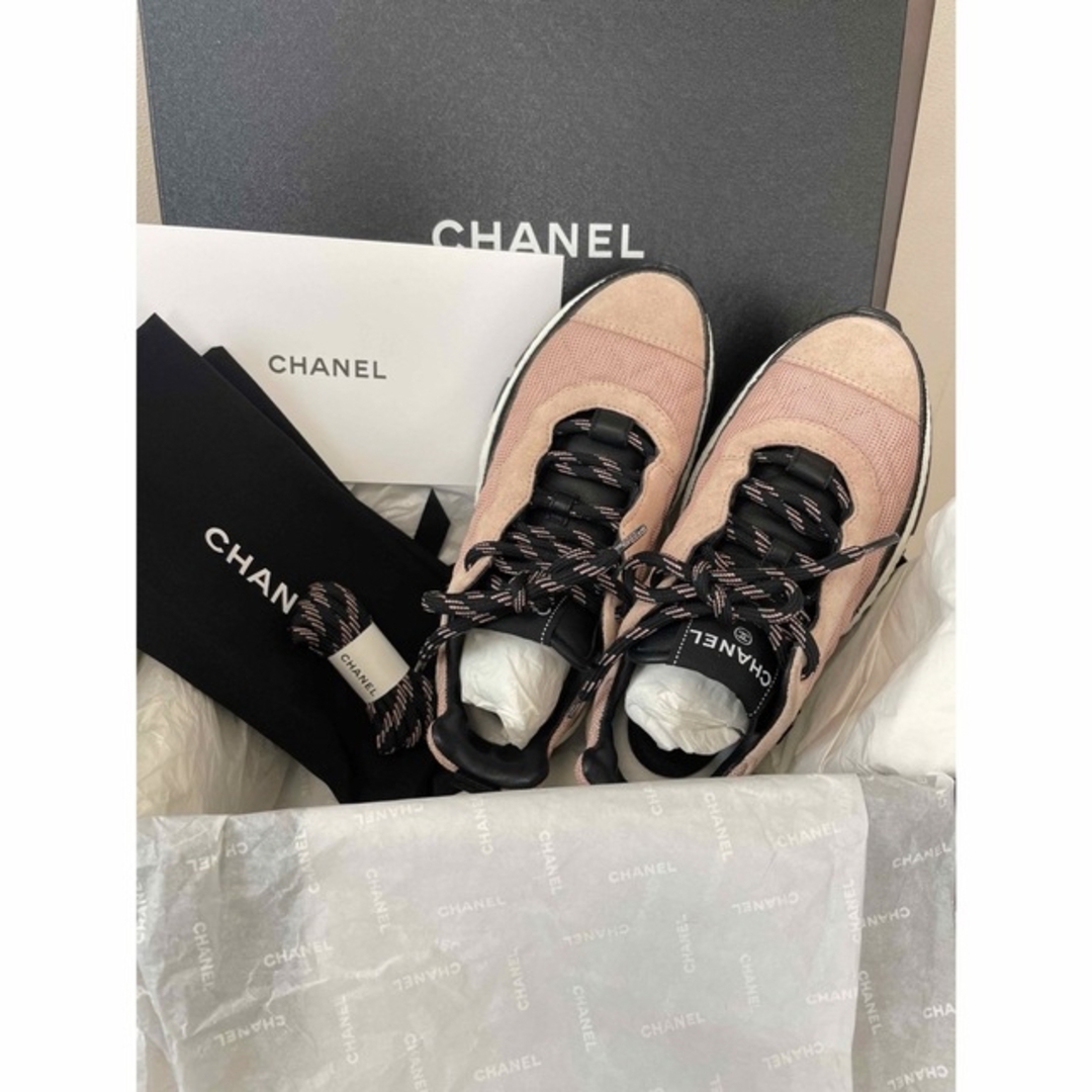 CHANEL　スニーカー　ココマーク　ピンク　24センチ