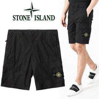 STONE ISLAND - 3 STONE ISLAND ブラック カーゴショートパンツ size 33