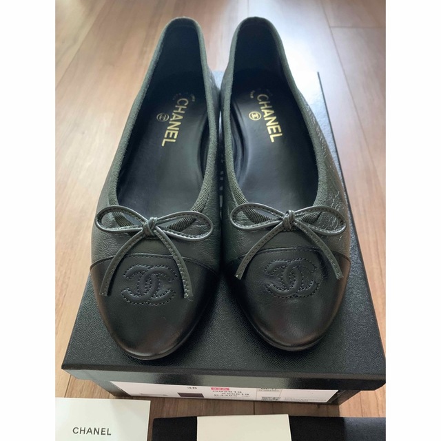 CHANEL バレエシューズ 38 グレー-