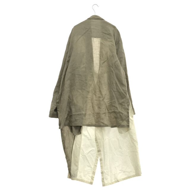 Yohji Yamamoto POUR HOMME ヨウジヤマモト プールオム 17SS beige summer coat in flax cotton combination 素材切り替え サマーコート グリーン HD-D12-814 1